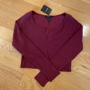 Burgundy Crop Top
